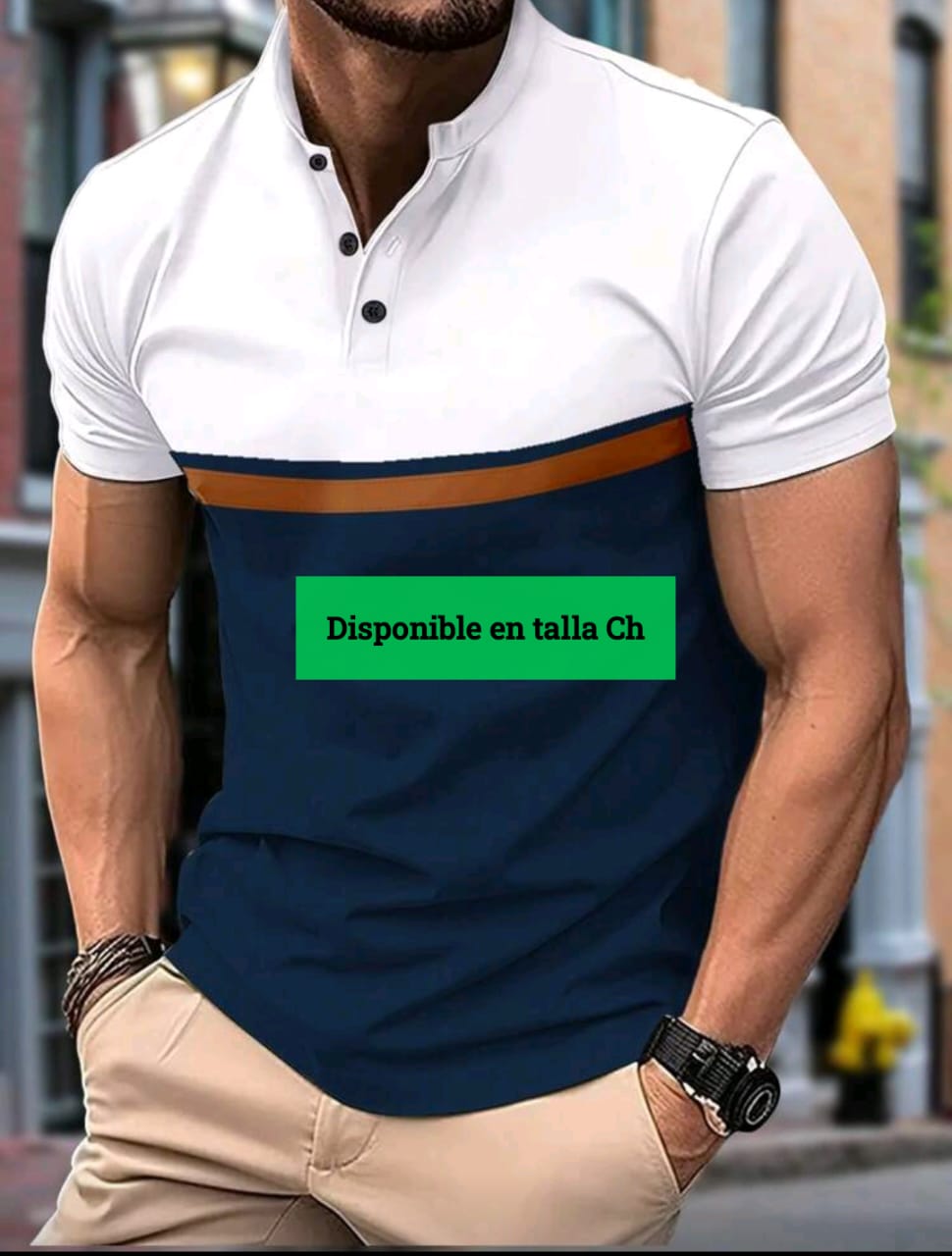 Color:  Parte superior: Blanco  Franja: Naranja  Parte inferior: Azul marino  Talla: Ch (S / chica)